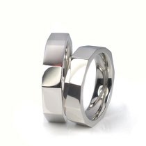 Extravagante Hochzeitsringe in poliertem Platin 950/000 je 5.0 mm