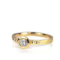 Verlobungsring in Gelbgold 750/000 mit weißem Brillant