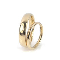 Klassisch: Hochzeitsringe in poliertem Roségold 585/000 4.5 + 2.5 mm