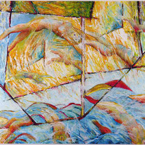 Breaking Free, 64cm x 80cm, Ölstift auf Papier, verkauft