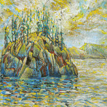 Haystag Island, 26cm x 33cm, Ölstifte, verkauft