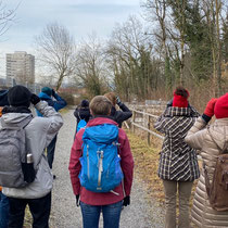 «Ausfliegen mit Gimpel», Entlang dem Hauserkanal, Februar 2020