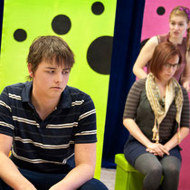Charles Rose, Lauriane Lehouillier, Marie-Eve Fortier  -  Hyper Talk Show - Théâtre Dérives Urbaines - Photo Marianne Duval