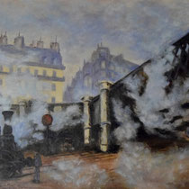 Gare St Lazare Paris (reproduction Monet)