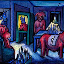 Sacerdótico TV #1", 2005. Tinta sobre papel, 48x34 cm