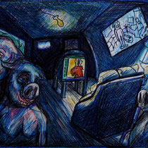 Sacerdótico TV #2, 2005. Tinta sobre papel, 48x34 cm