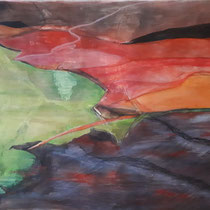 Abstrakt, Francoise Vanden Eede,  Aquarell und Gesso, 50x65 cm, 350 €