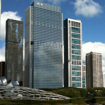 Frank Gehry's Pritzker Pavilion, AON Center, Jeanne Gang's Aqua, Blue Cross Blue Shield Tower, 340 On the Park