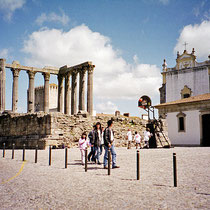Roman ruins and basketball, Evora