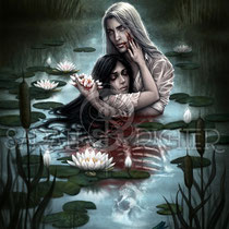 Gothic Fantasy Illustration " Lady of the Lake " art for licensing  / licensing artist