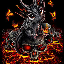 Gothic Fantasy Illustration " Descendant of the Volcano " art for licensing  / licensing artist