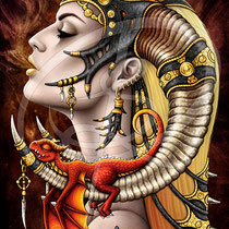 Gothic Fantasy Illustration " Mother of Dragons" art for licensing  / licensing artist