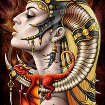 Gothic Fantasy Illustration " Mother of Dragons" art for licensing  / licensing artist