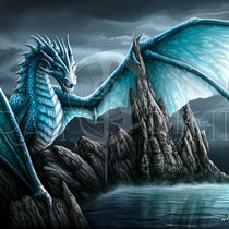 Fantasy Dragon Illustration " Aquilon " art for licensing  / licensing artist