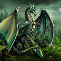 Fantasy Dragon Illustration " Garwin " art for licensing  / licensing artist