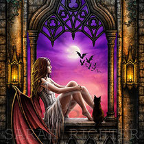 Gothic Fantasy Illustration " Children of the night " art for licensing  / licensing artist