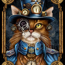 Gothic Fantasy Illustration " Mme Steamfur - The Furrytails Family " art for licensing  / licensing artist