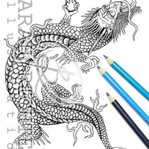 Drago / Coloring Page - Fantasy von Sarah Richter