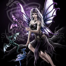 Gothic Fantasy Illustration " Dragon Keeper " art for licensing  / licensing artist