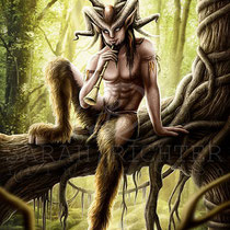 digital mystic fantasy illustration " Faun " art for licensing  / licensing artist