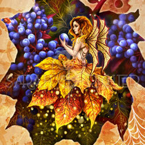 Fantasy Illustration " The Fairy of the Autumn Leaves " art for licensing  / licensing artist