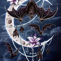 Gothic Fantasy Illustration " Bats´Moon " art for licensing  / licensing artist