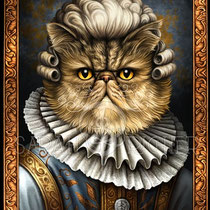 Gothic Fantasy Illustration " Sir de la Fluff - The Furrytails Family " art for licensing  / licensing artist