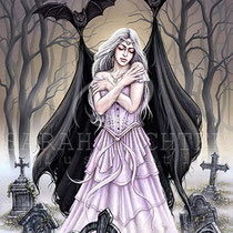 Gothic Fantasy Illustration " Night`s Embrace " art for licensing  / licensing artist