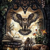 Gothic Fantasy Illustration " The Messenger " art for licensing  / licensing artist
