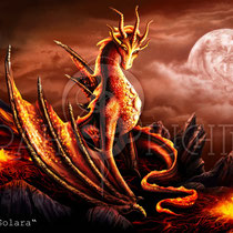 Fantasy Dragon Illustration " Solara " art for licensing  / licensing artist