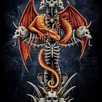 Gothic Fantasy Illustration " Dragons' Cross " art for licensing  / licensing artist