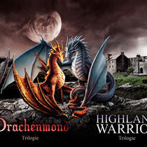 Das Banner zum Buchcover " Drachenmond " und "Highland Warrior" erschienen im Latos Verlag