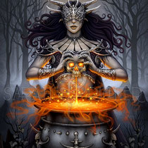 Gothic Fantasy Illustration " The Ritual " art for licensing  / licensing artist