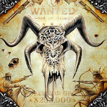 Gothic Fantasy Illustration Wild West " Wanted " art for licensing  / licensing artist