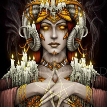 Gothic Fantasy Illustration " Keeper of the fire " art for licensing  / licensing artist