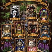 Gothic Fantasy Illustration " The Furrytails Family " art for licensing  / licensing artist
