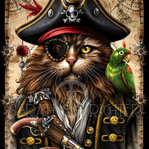 Gothic Fantasy Illustration " Catbeard - The Furrytails Family " art for licensing  / licensing artist