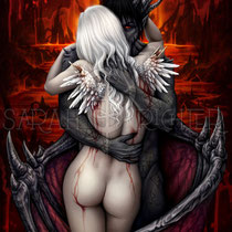 Gothic Fantasy Illustration " Between Heaven and Hell " art for licensing  / licensing artist