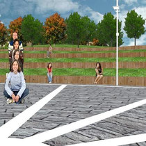 Riqualificazione urbana Acicatena - Verde attrezzato - Rendering