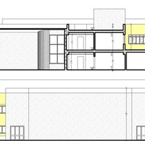 Scuola Media E. Medi di Castelvetrano - Prospetto e sezione