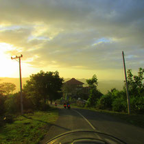 landscapes, sunset, authentic roads, balinese countryside