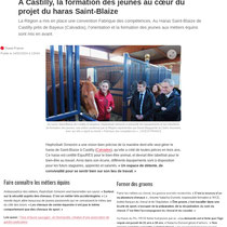 Visite de David Marguerite, vice-président de la région, signature charte ambassadeur métier - Ouest France 14 Février 2024 