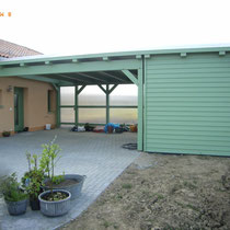 exklusiver Doppelcarport mit Schuppen