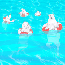 Der Lebensraum der Eisbären ist in Gefahr/ Rettungsringe# Seenot# Meer# Verzweiflung# Cartoon