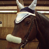 Bonnet bleu marine, bleu clair, blanc, taille cheval (ref 26)