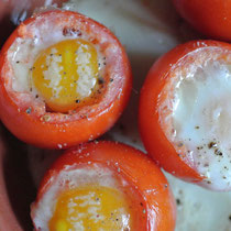 Gebackene Tomaten mit Eifüllung - Low Carb