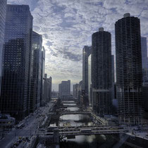 Downtown Chicago  - E lower Wacker Drive Area (with Trump Tower Chicago)