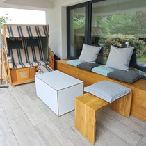 Outdoor Lounge aus Eiche Massivholz 