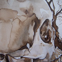 Encre, brou de noix et graphite sur papier canson 42 X 29,7 cm (détail)