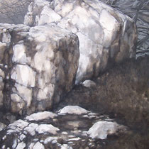 Gorges du Fourperet 2012 huile sur papier 75 x 110